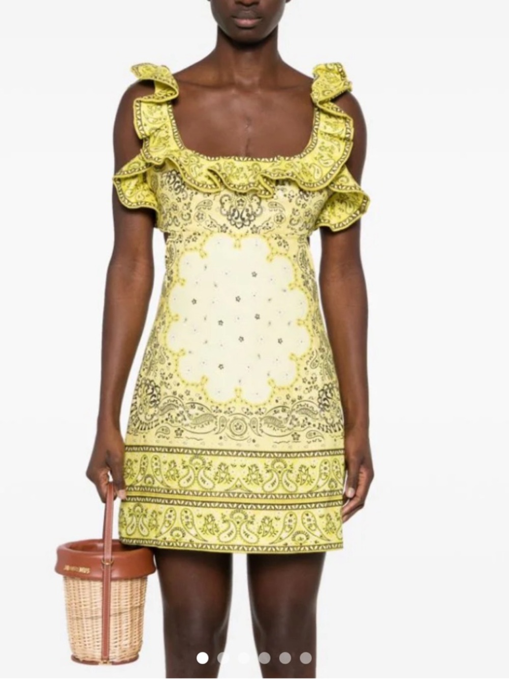 Zimmermann Yellow Bandana-Print Ruffle Mini Dress